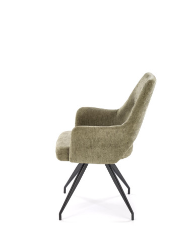 K542 Krzesło Oliwkowe Obracane 180°, Tkanina, Nogi Czarne | Stylowy Design