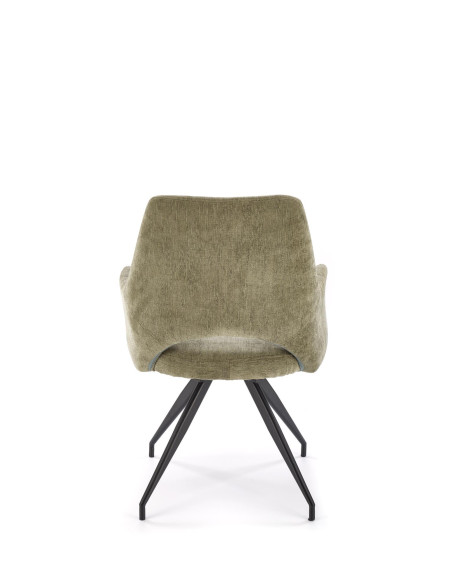 K542 Krzesło Oliwkowe Obracane 180°, Tkanina, Nogi Czarne | Stylowy Design