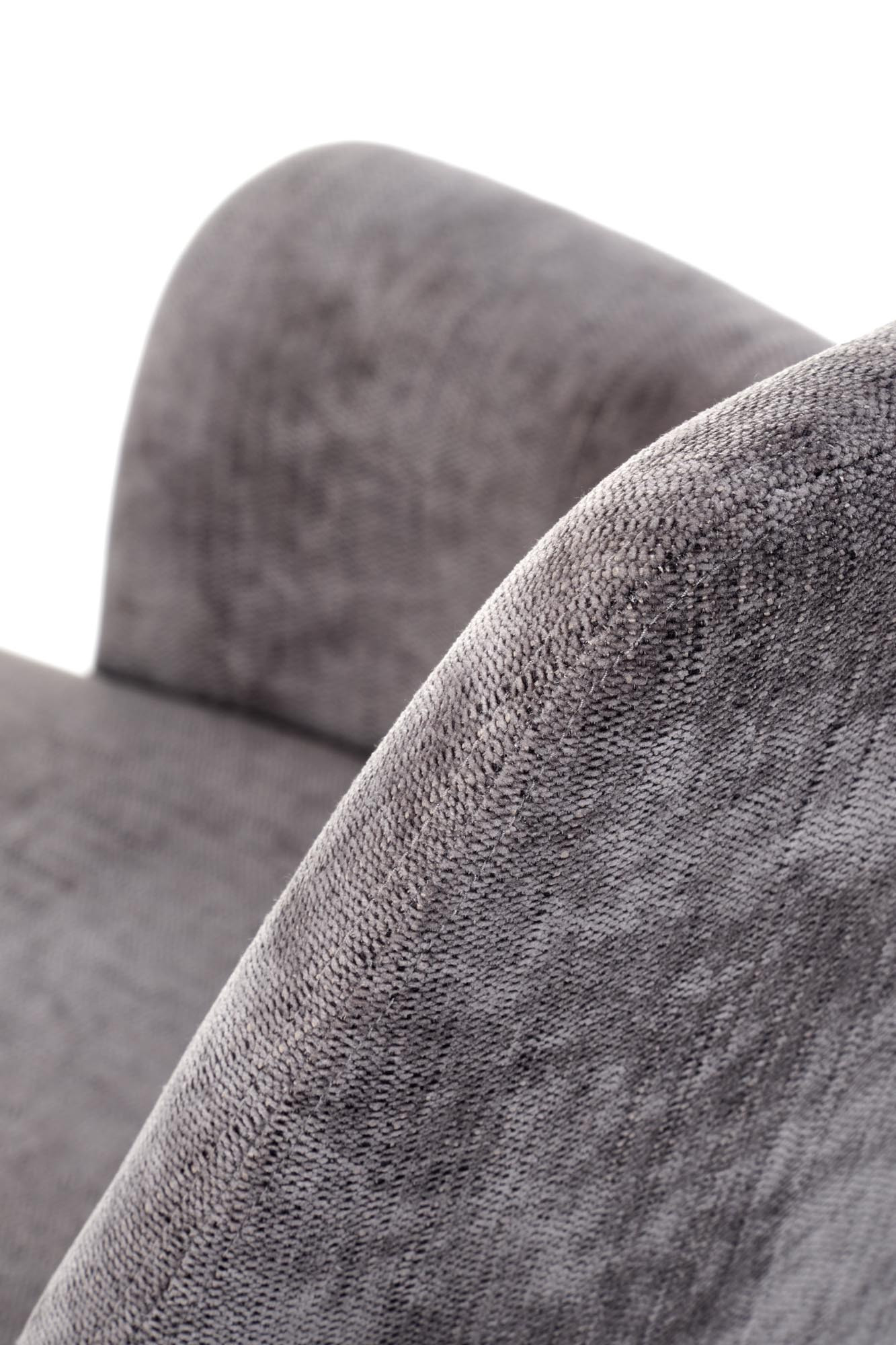 Zbliżenie na popielatą tkaninę obrotowego krzesła K542.