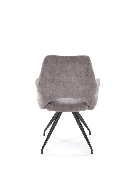 K542 Krzesło Popielate Obracane 180° Tkanina, Nogi Czarne | Elegancki Styl