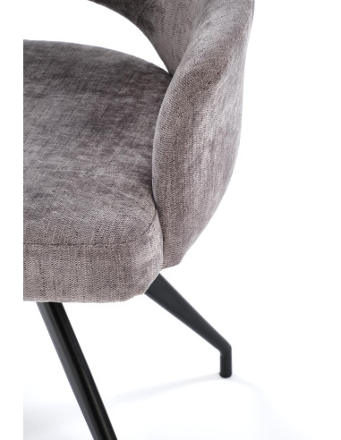 K542 Krzesło Popielate Obracane 180° Tkanina, Nogi Czarne | Elegancki Styl