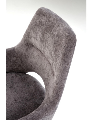 K542 Krzesło Popielate Obracane 180° Tkanina, Nogi Czarne | Elegancki Styl