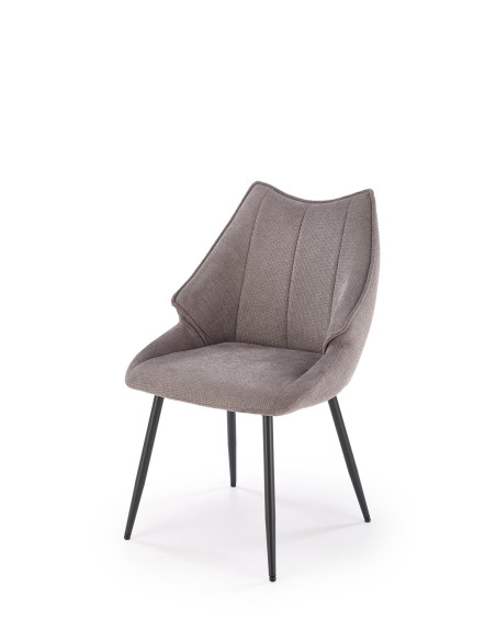 K543 Krzesło Popielate | Pikowane Oparcie, Tkanina VARDO, Nogi Czarne