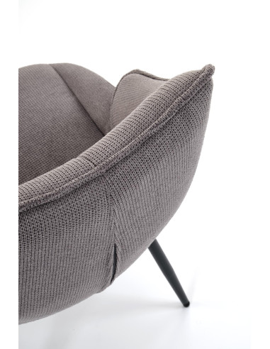 K543 Krzesło Popielate | Pikowane Oparcie, Tkanina VARDO, Nogi Czarne