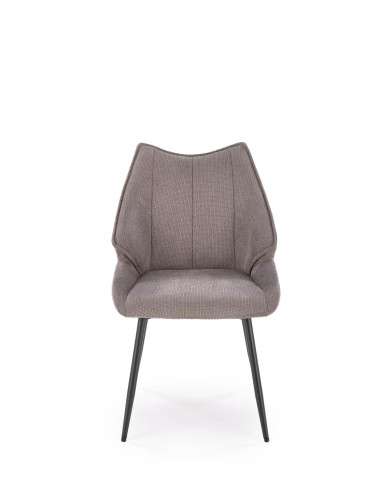 K543 Krzesło Popielate | Pikowane Oparcie, Tkanina VARDO, Nogi Czarne