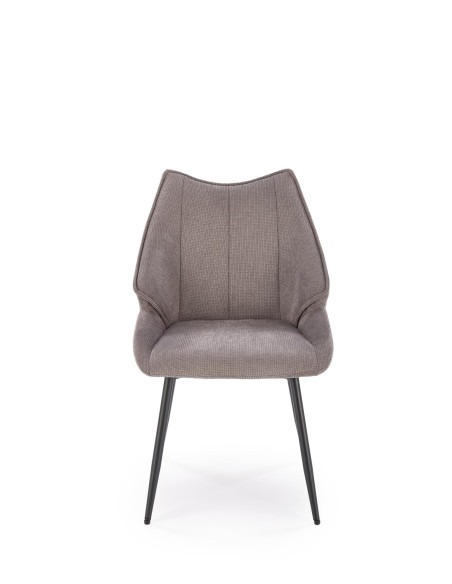 K543 Krzesło Popielate | Pikowane Oparcie, Tkanina VARDO, Nogi Czarne