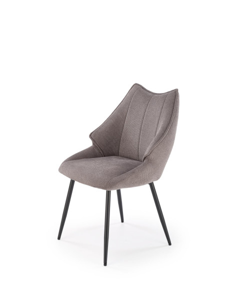K543 Krzesło Popielate | Pikowane Oparcie, Tkanina VARDO, Nogi Czarne