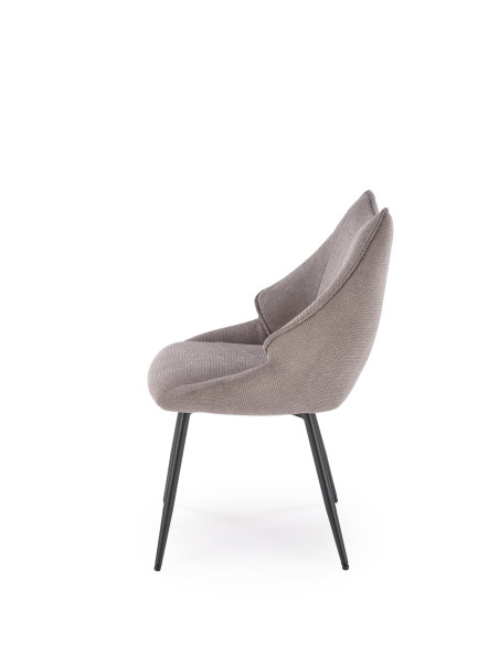 K543 Krzesło Popielate | Pikowane Oparcie, Tkanina VARDO, Nogi Czarne