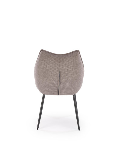 K543 Krzesło Popielate | Pikowane Oparcie, Tkanina VARDO, Nogi Czarne