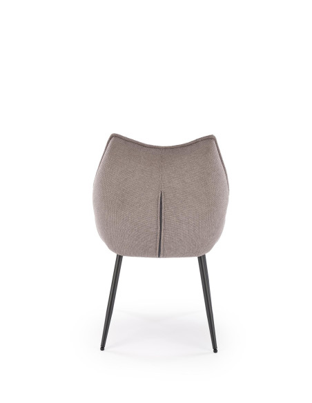 K543 Krzesło Popielate | Pikowane Oparcie, Tkanina VARDO, Nogi Czarne