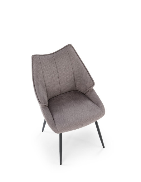 K543 Krzesło Popielate | Pikowane Oparcie, Tkanina VARDO, Nogi Czarne