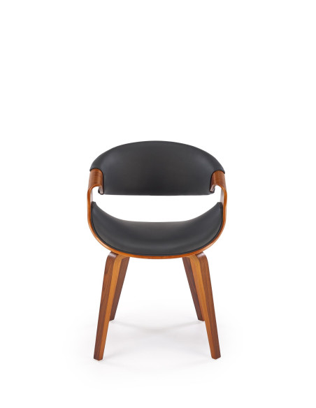 K544 Designerskie Krzesło Czarno Orzechowe | Eco Skóra / Sklejka Gięta