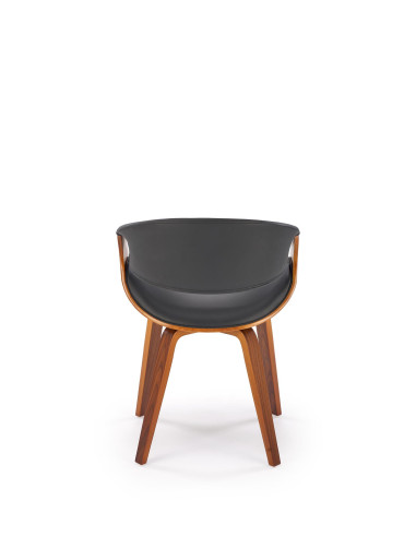 K544 Designerskie Krzesło Czarno Orzechowe | Eco Skóra / Sklejka Gięta