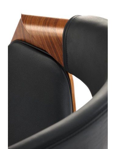 K544 Designerskie Krzesło Czarno Orzechowe | Eco Skóra / Sklejka Gięta