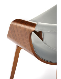 K544 Designerskie Krzesło Popielato Orzechowe | Eco Skóra / Sklejka Gięta 2