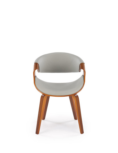 K544 Designerskie Krzesło Popielato Orzechowe | Eco Skóra / Sklejka Gięta