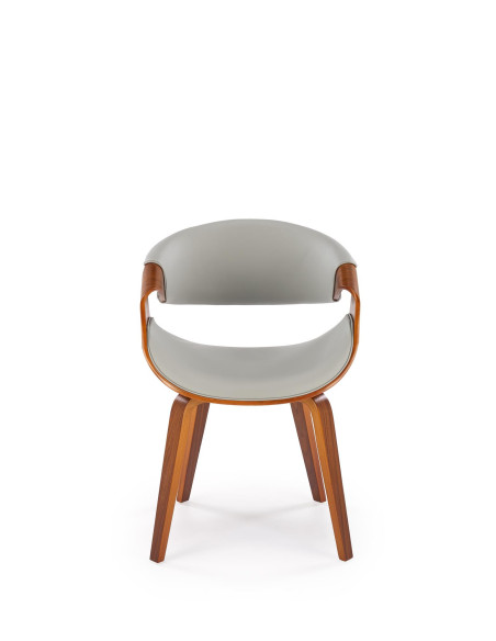 K544 Designerskie Krzesło Popielato Orzechowe | Eco Skóra / Sklejka Gięta