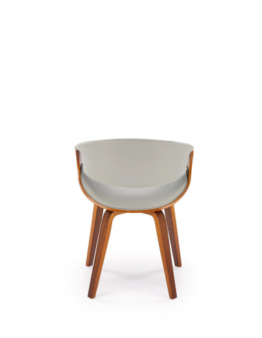 K544 Designerskie Krzesło Popielato Orzechowe | Eco Skóra / Sklejka Gięta
