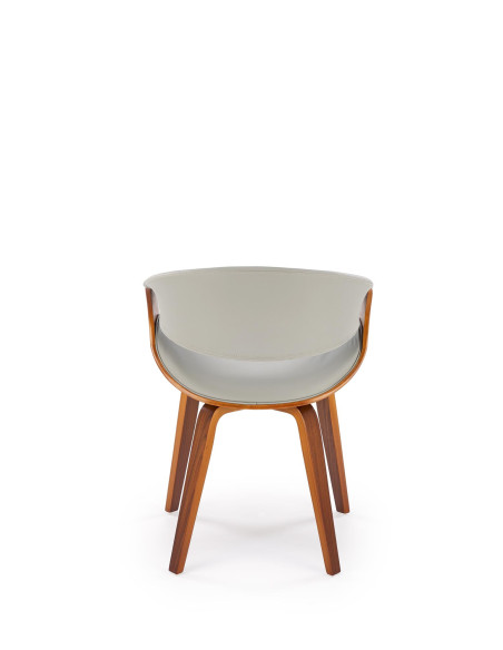K544 Designerskie Krzesło Popielato Orzechowe | Eco Skóra / Sklejka Gięta