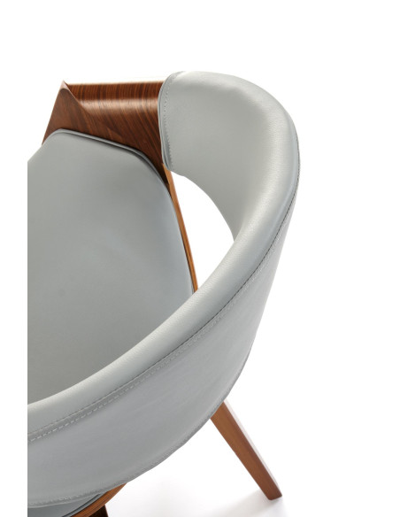 K544 Designerskie Krzesło Popielato Orzechowe | Eco Skóra / Sklejka Gięta