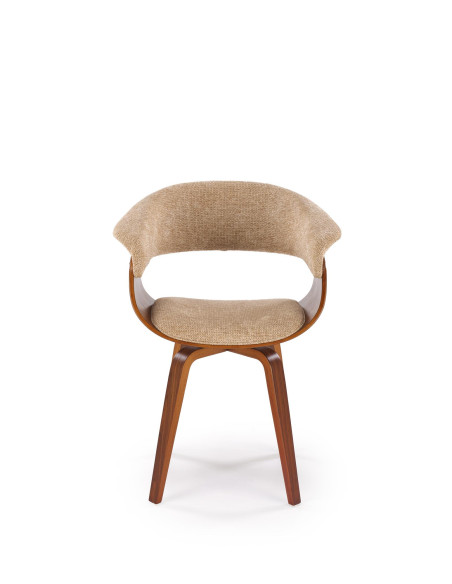 K545 Designerskie Krzesło Beżowo Orzechowe | Eco Skóra / Sklejka Gięta