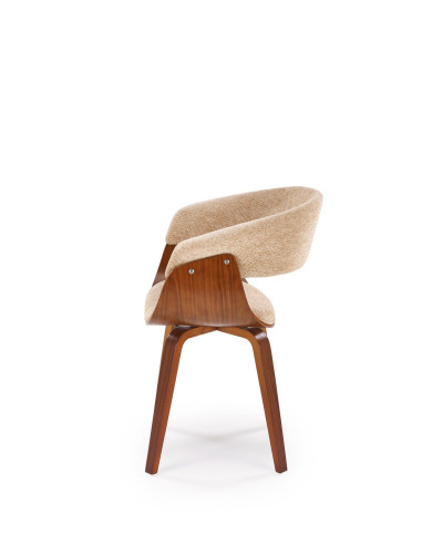 K545 Designerskie Krzesło Beżowo Orzechowe | Eco Skóra / Sklejka Gięta
