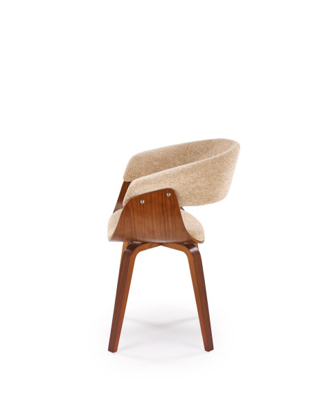 K545 Designerskie Krzesło Beżowo Orzechowe | Eco Skóra / Sklejka Gięta