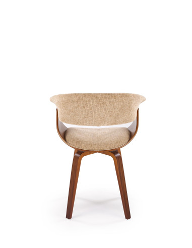 K545 Designerskie Krzesło Beżowo Orzechowe | Eco Skóra / Sklejka Gięta