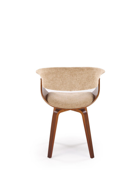 K545 Designerskie Krzesło Beżowo Orzechowe | Eco Skóra / Sklejka Gięta
