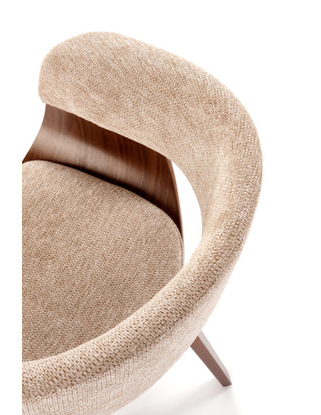 K545 Designerskie Krzesło Beżowo Orzechowe | Eco Skóra / Sklejka Gięta