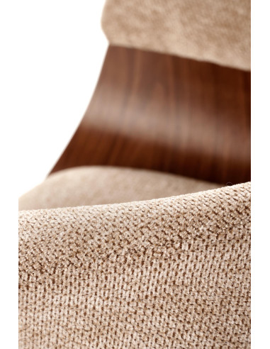 K545 Designerskie Krzesło Beżowo Orzechowe | Eco Skóra / Sklejka Gięta