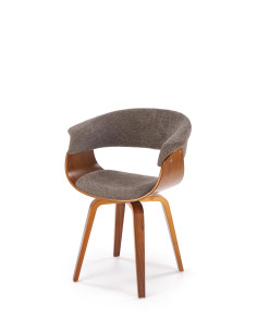 K545 Designerskie Krzesło Popielato Orzechowe | Eco Skóra Sklejka Gięta