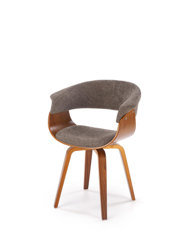 K545 Designerskie Krzesło Popielato Orzechowe | Eco Skóra Sklejka Gięta