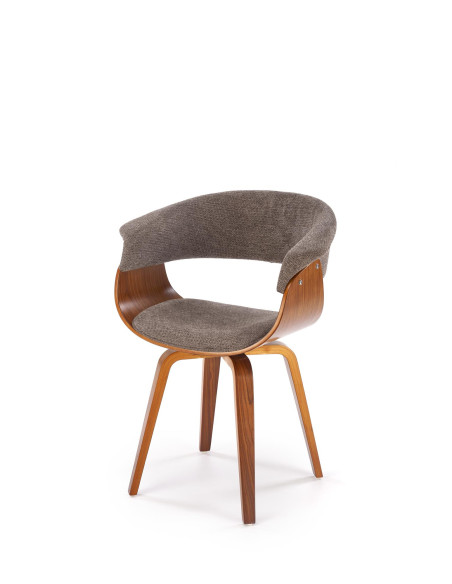 K545 Designerskie Krzesło Popielato Orzechowe | Eco Skóra Sklejka Gięta