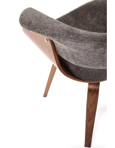 K545 Designerskie Krzesło Popielato Orzechowe | Eco Skóra Sklejka Gięta