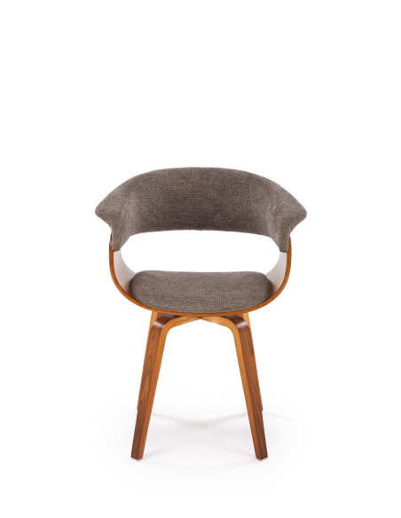 K545 Designerskie Krzesło Popielato Orzechowe | Eco Skóra Sklejka Gięta