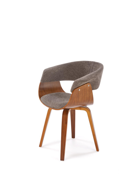 K545 Designerskie Krzesło Popielato Orzechowe | Eco Skóra Sklejka Gięta