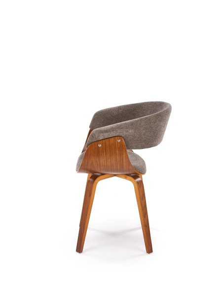 K545 Designerskie Krzesło Popielato Orzechowe | Eco Skóra Sklejka Gięta