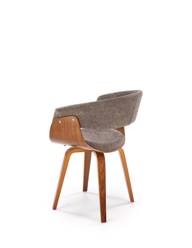 K545 Designerskie Krzesło Popielato Orzechowe | Eco Skóra Sklejka Gięta