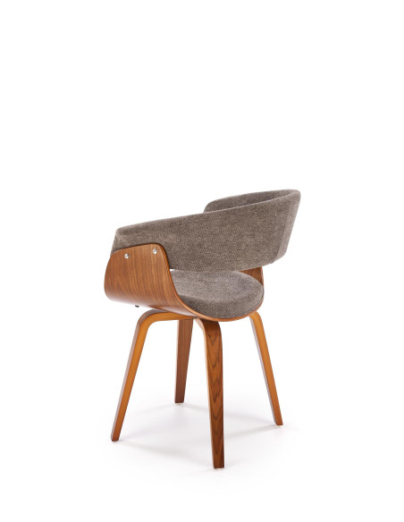 K545 Designerskie Krzesło Popielato Orzechowe | Eco Skóra Sklejka Gięta