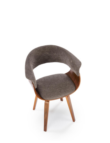 K545 Designerskie Krzesło Popielato Orzechowe | Eco Skóra Sklejka Gięta