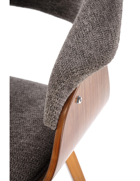 K545 Designerskie Krzesło Popielato Orzechowe | Eco Skóra Sklejka Gięta