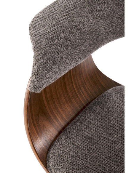 K545 Designerskie Krzesło Popielato Orzechowe | Eco Skóra Sklejka Gięta