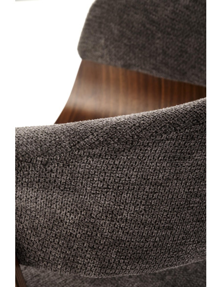 K545 Designerskie Krzesło Popielato Orzechowe | Eco Skóra Sklejka Gięta