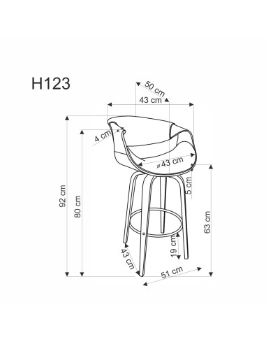 H123 hoker popielaty / orzechowy
