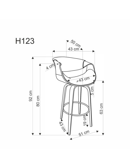 H123 hoker popielaty / orzechowy