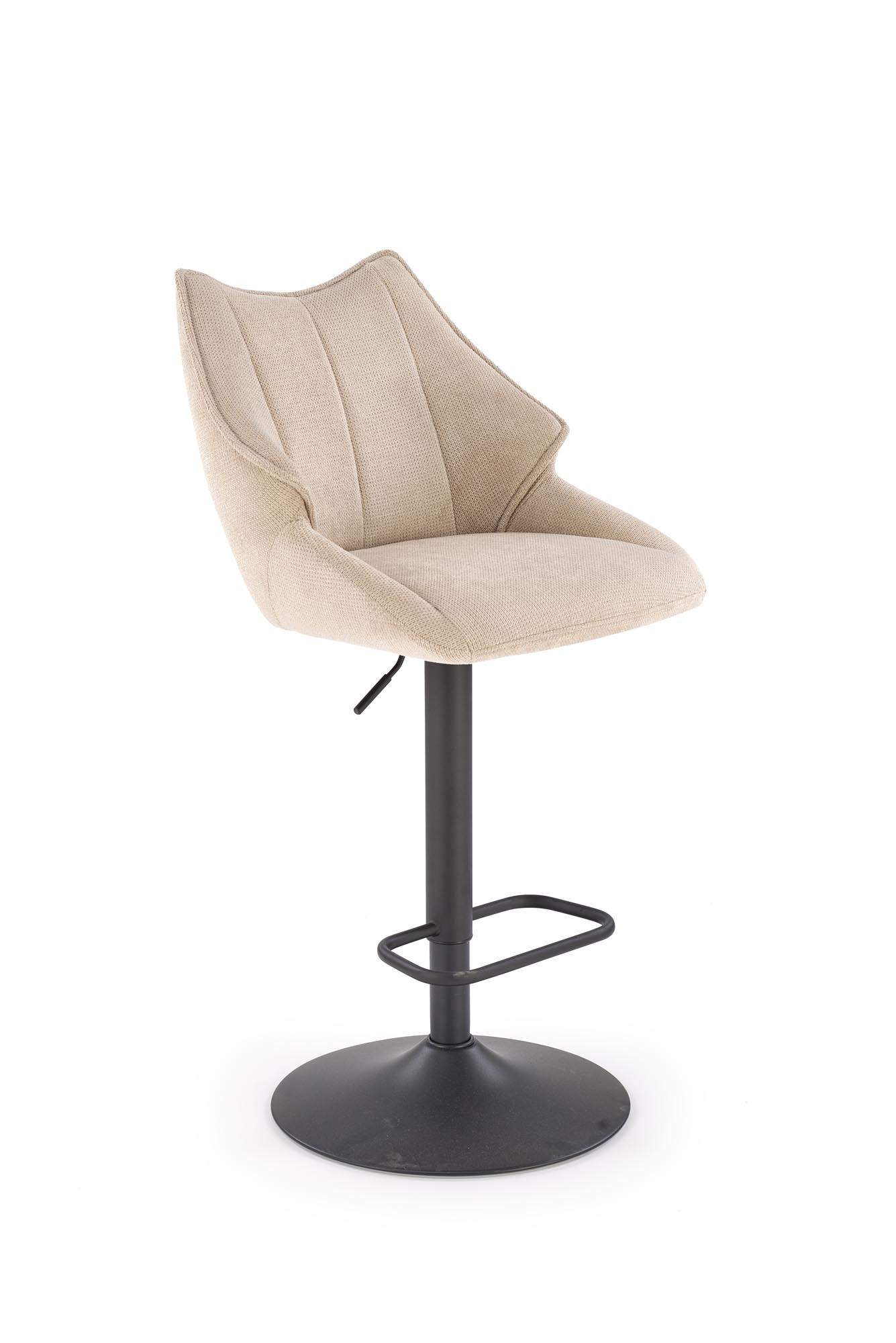 Beżowo-czarny hoker H122 z metalowymi nogami – widok z przodu.