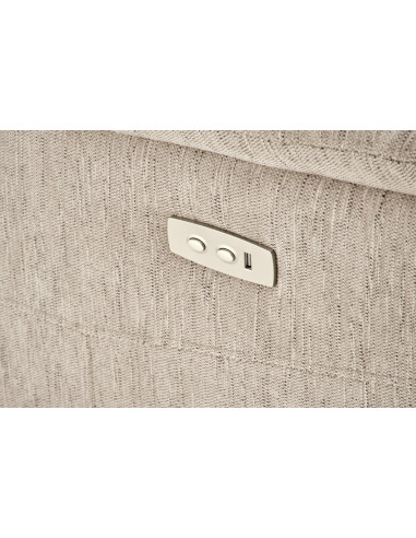 JAMAL Fotel Wypoczynkowy Beżowy Elektrycznie Rozkładany z Portem USB