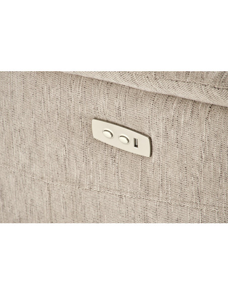 JAMAL Fotel Wypoczynkowy Beżowy Elektrycznie Rozkładany z Portem USB