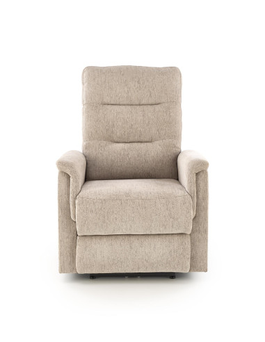 JAMAL Fotel Wypoczynkowy Beżowy Elektrycznie Rozkładany z Portem USB